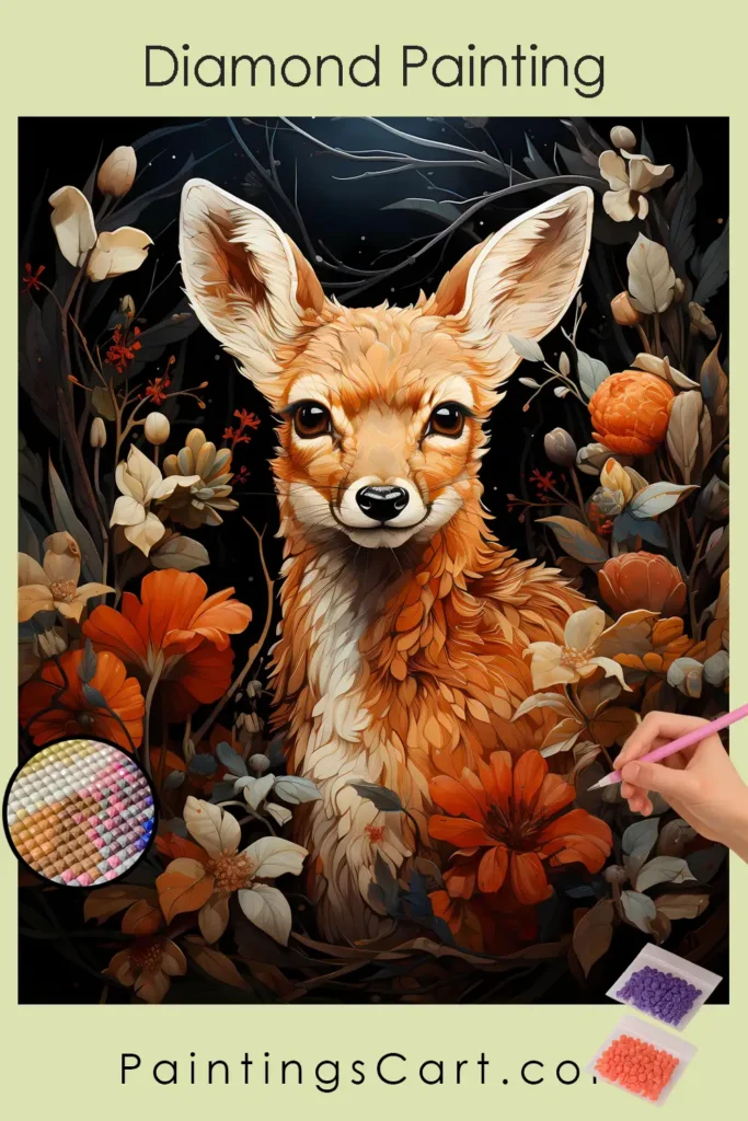 Cute Fawn with Flowers 1 Cute Baby Deer and Flowers