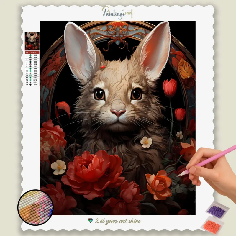 Baby_Animals_Valentines_Day_7312_base-diamond-painting-paintingscart Cute Rabbit