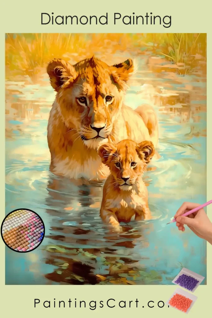 Cucciolo di Leone con la Madre