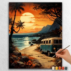 Skåpbil nära stranden