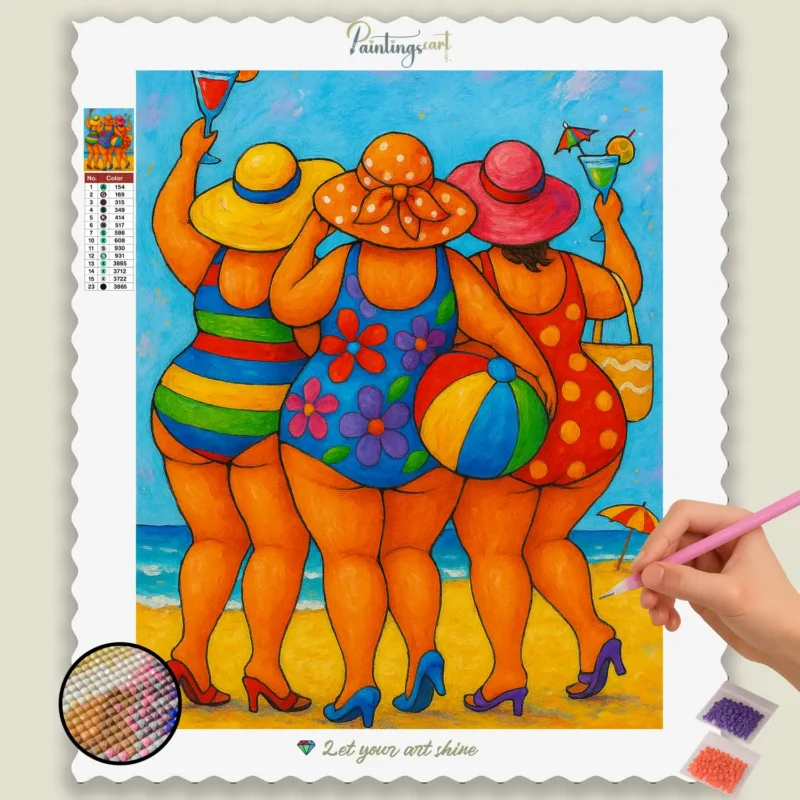 cadeau parfait Beach_Day_Bliss_with_Bold_Colors_float-diamond-painting-paintingscart