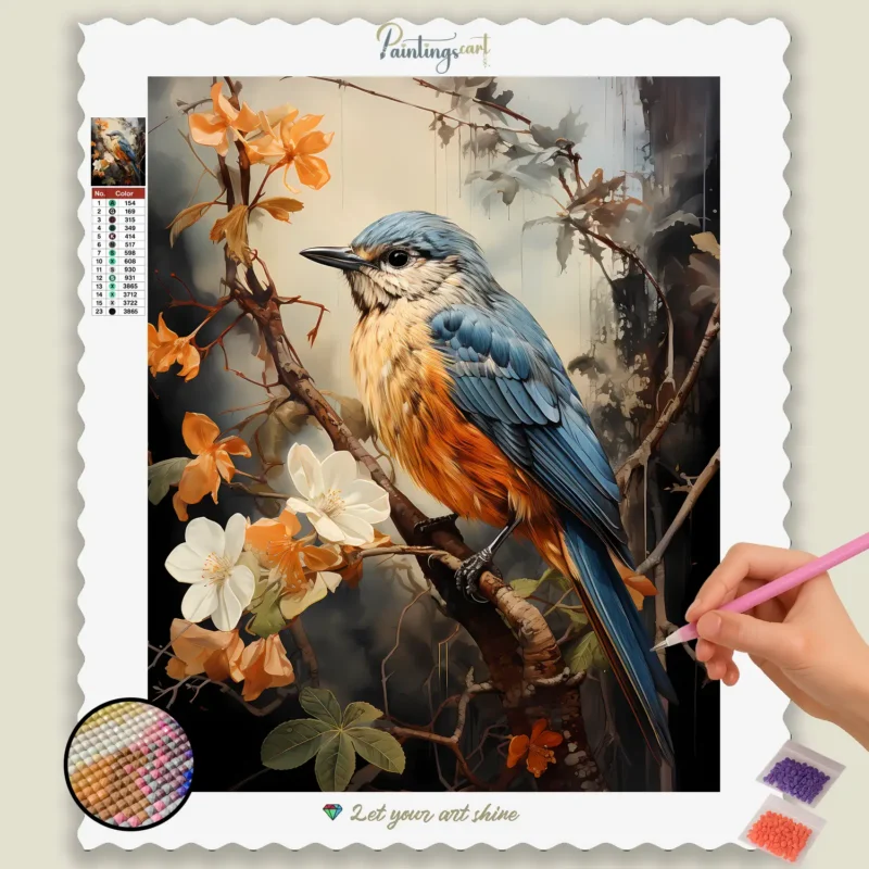 Bird_Watching_12468_base-diamond-painting-paintingscart Sparrow Watching