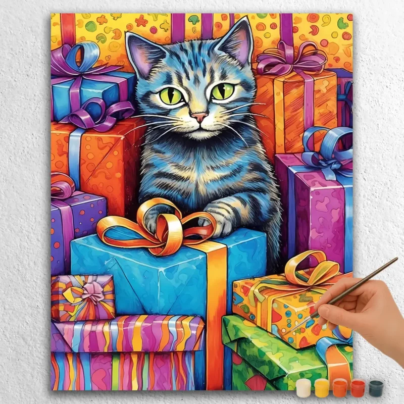 Vibrant Birthday Cat