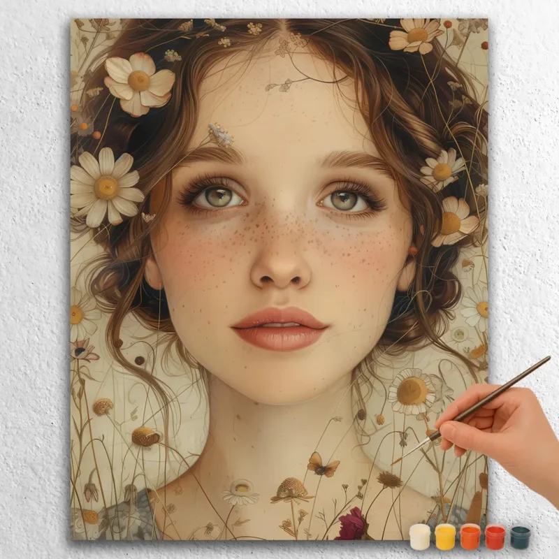 Boho-Easter-63503 Jolie Fille et Fleurs