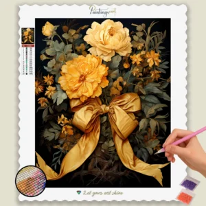 Diamond Paintings and Paint by Numbers 18 Fleurs de couleur jaune beurre
