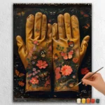 Schmetterlinge auf Handschuhen