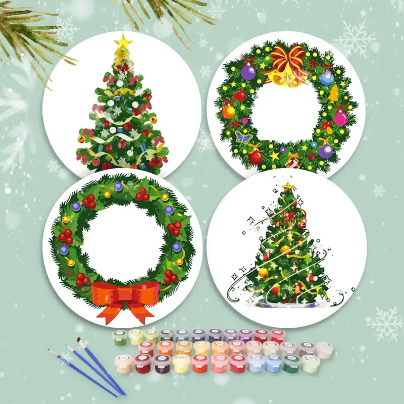 CD025-10-2 Christmas tree Placemats - Paint by numbers