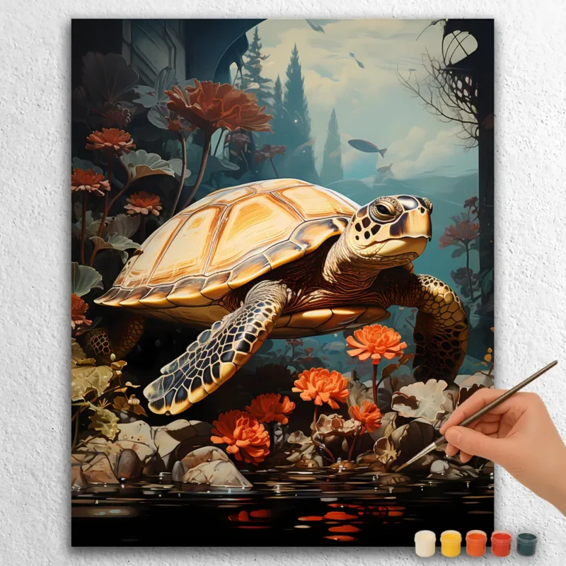 Kalifornien-13570 Sköldpadda i Kaliforniens hav