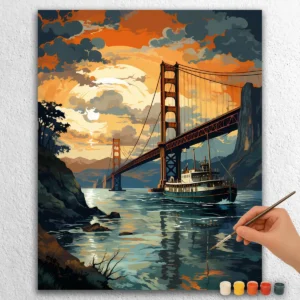 Diamantbilder und Malen nach Zahlen 24 Golden Gate Bridge Kalifornien