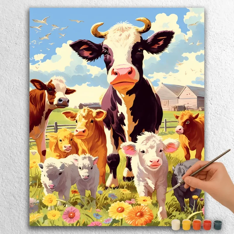 Ferme-style-cartoon-12656 Vaches dans la ferme