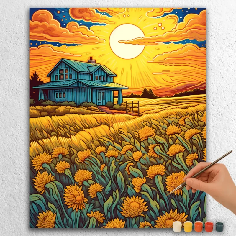 Soluppgång på gården