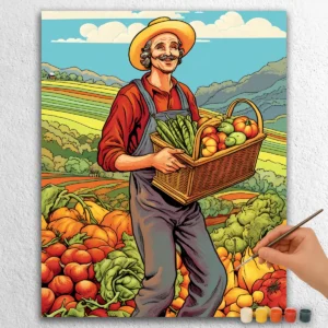 Agriculteur avec Légumes