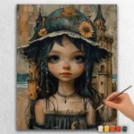 Chapeau de fleurs sur une fille