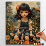 Schattig op Haar Fiets