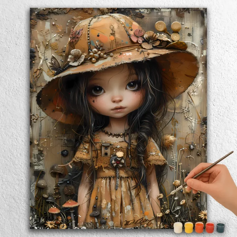 Chibi-Summer-8734 Niedliches Mädchen mit Blumen auf dem Hut