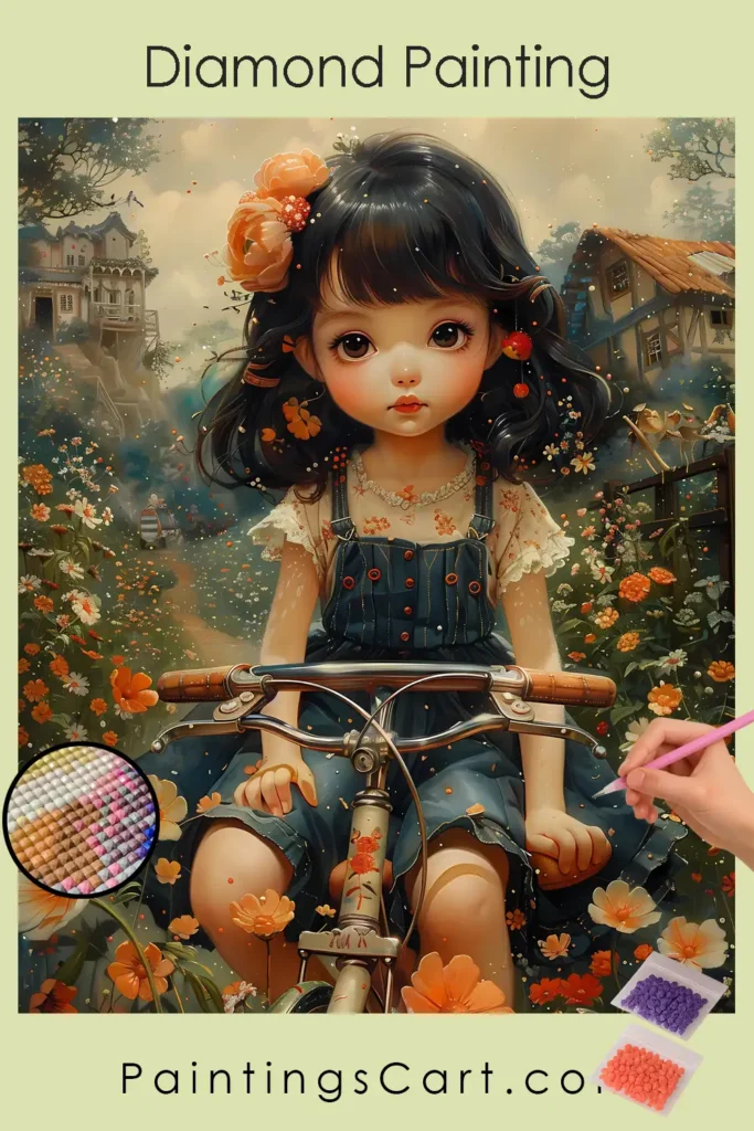 Fille Mignonne à Vélo 1 Bébé Fille Mignonne sur Cycle