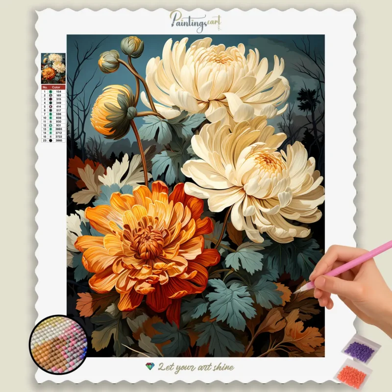 Chrysanthemum_Bloom_8760_base-diamond-painting-paintingscart Belles Pivoines