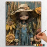 Niña Linda con Flores y Sombrero