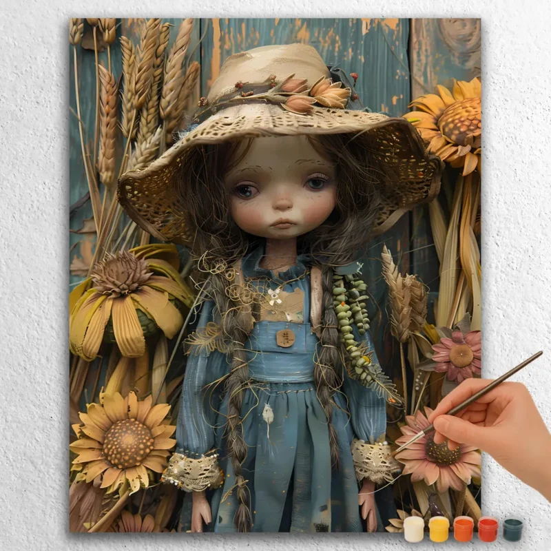 Niña Linda con Flores y Sombrero