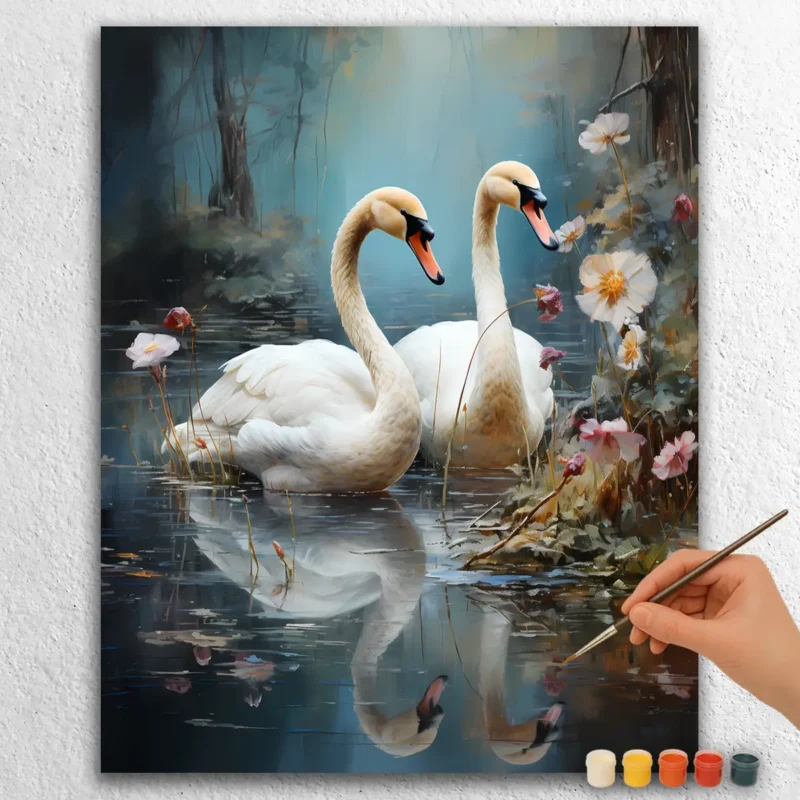 Cute-Woodland-91103 Vita svan-paret