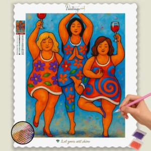 Diamond Paintings and Paint by Numbers 18 Søde_Kurvede_Damer_Farverig