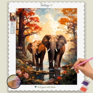 Twee Schattige Olifanten