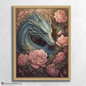 Drake och Rosa Blommor