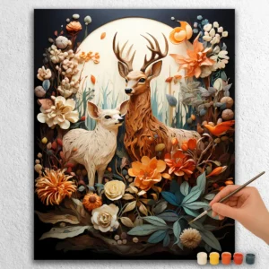 Renne mignon au printemps