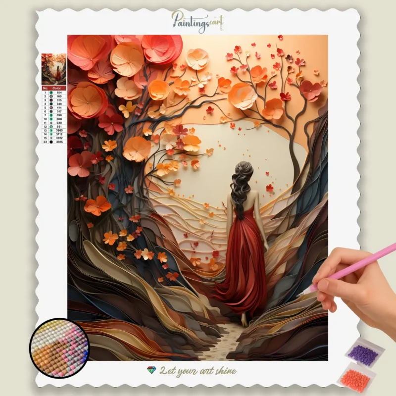 Earthy_Elements_Printemps_91273_base-diamond-painting-paintingscart Fille au printemps