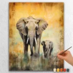 Bébé éléphant avec sa mère