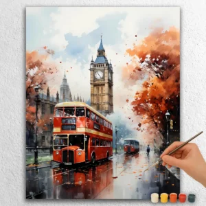 Dubbeldäckad dekorationsbuss i London