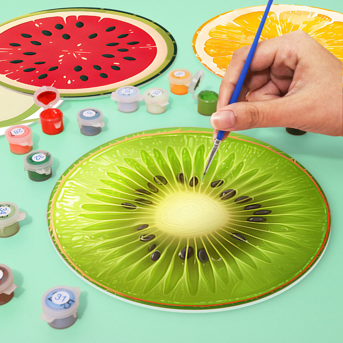 Exotic Fruits Placemats (6 Pieces) - Paint by number 2 Exotic Fruits Placemats (6 Pieces) - Paint by number