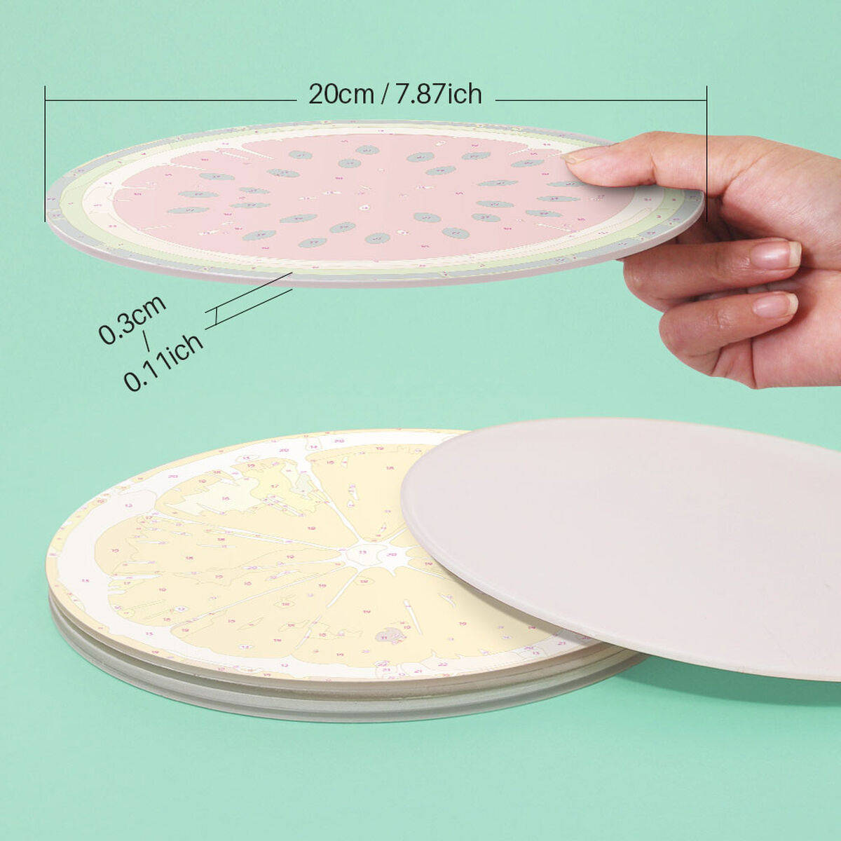 Exotic Fruits Placemats (6 Pieces) - Paint by number 3 Exotic Fruits Placemats (6 Pieces) - Paint by number