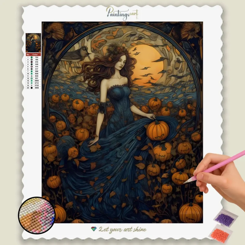 Halloween_on_farm_81740_base-diamond-painting-paintingscart Halloween à la Ferme