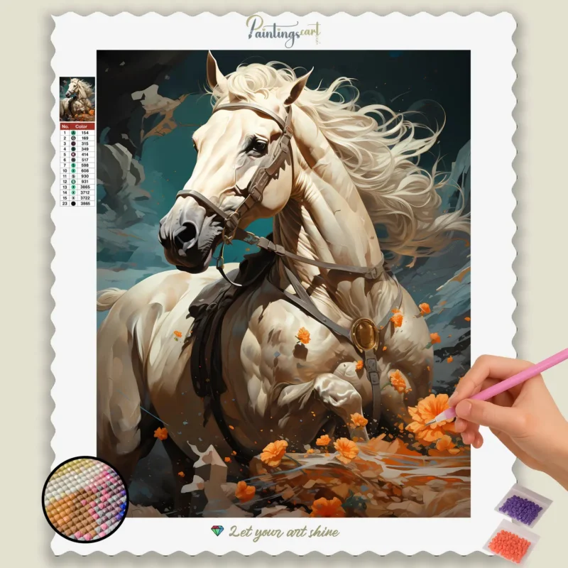 Heroic_Horses_511841_base-diamond-painting-paintingscart Cavallo Bianco Fortunato
