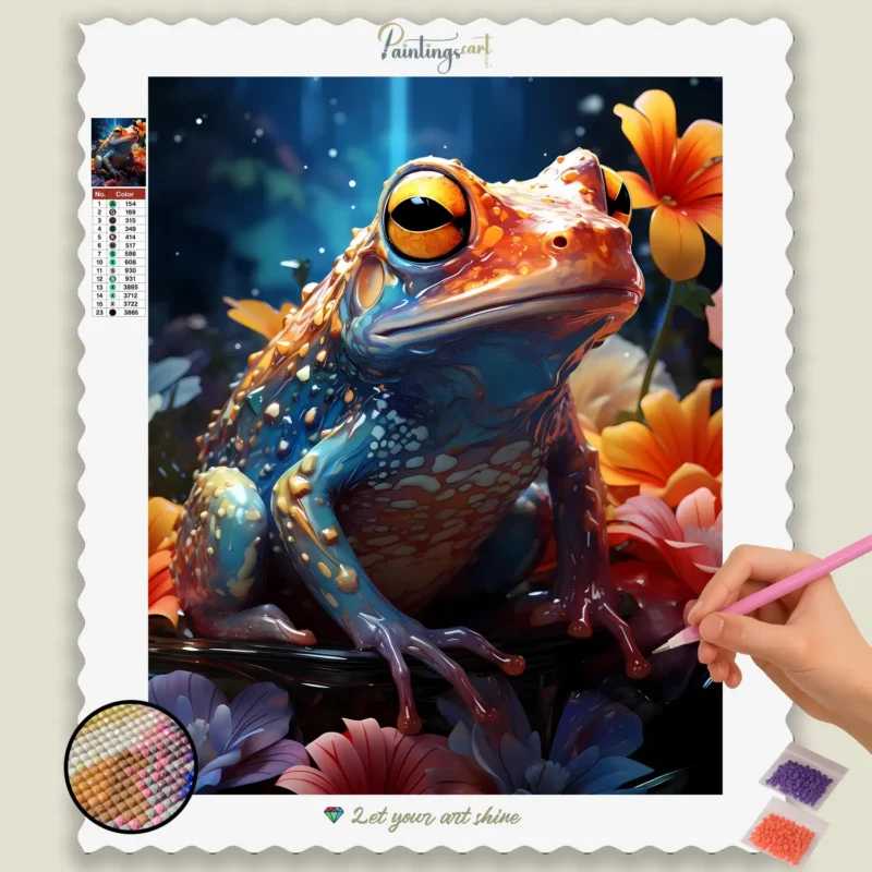 Rana Colorida Mostrar pensamiento Aquí está el contenido optimizado para SEO para "Rana Colorida": Nombre del producto Rana Colorida Traducción al inglés: Colorful Frog Descripción del producto ¡Sumérgete en el vibrante mundo de la naturaleza con nuestro alegre Diamond Painting "Rana Colorida"! Este encantador motivo captura la deslumbrante belleza de una