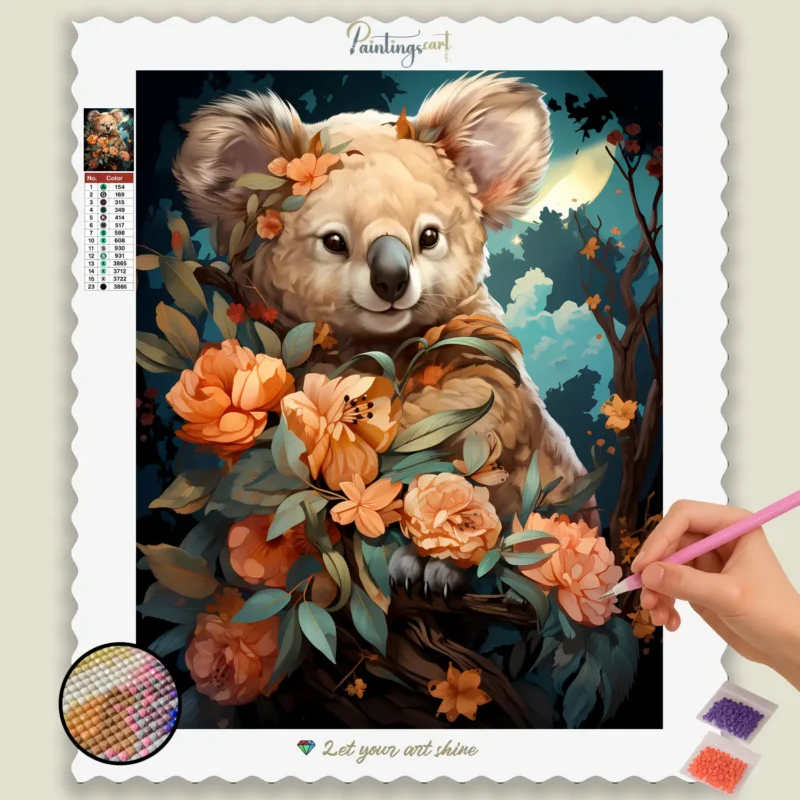 Kawaii_Animal_342039_base-diamond-painting-paintingscart Baby Koala Bear