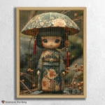 Fille Mignonne avec Parapluie