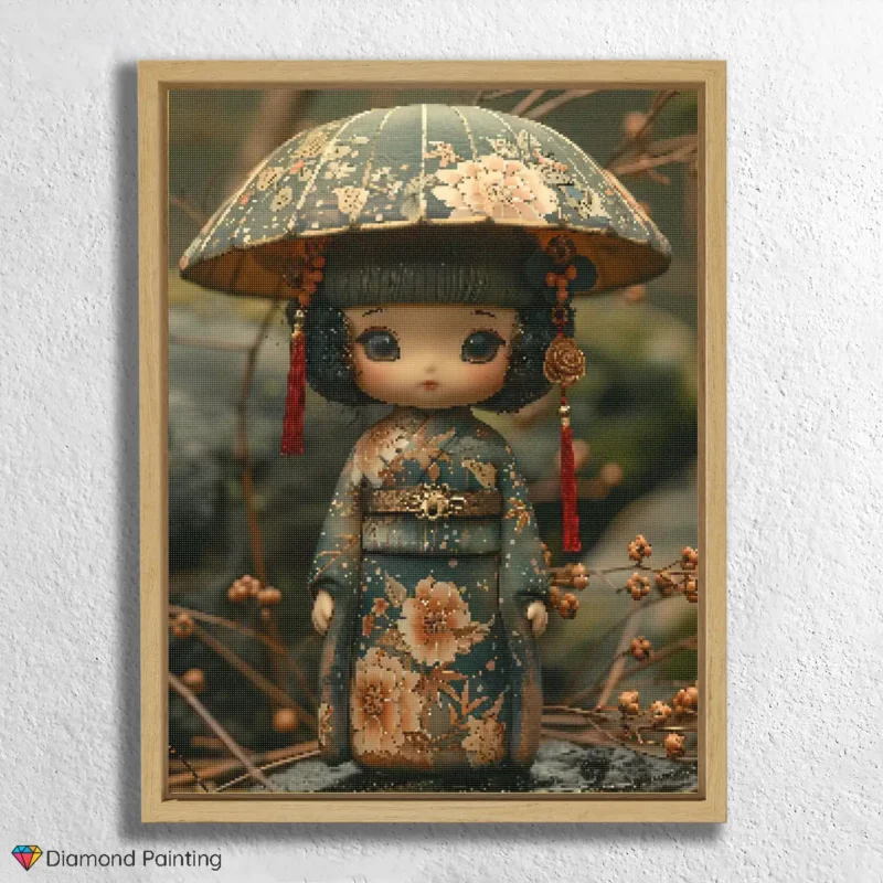 Fille Mignonne avec Parapluie