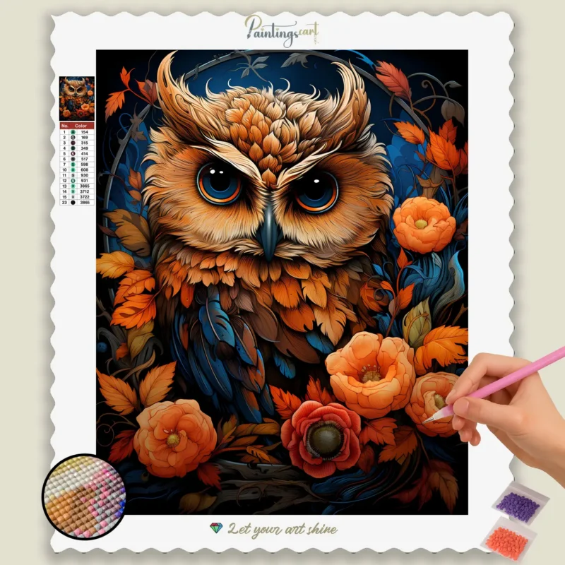 Chouette Kawaii d'Automne