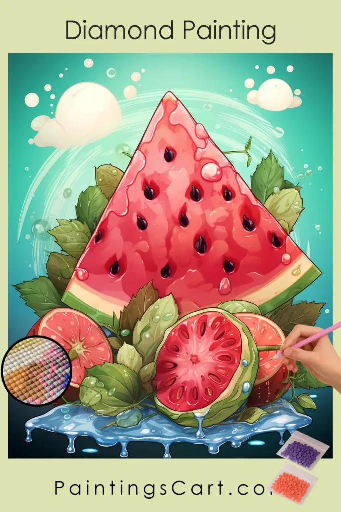 Exotic Watermelon 1 Kawaii_Food_122412_float-diamond-painting-paintingscart