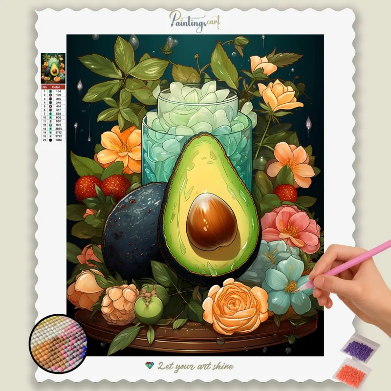 Kawaii_Food_22409_base-diamond-painting-paintingscart Kawaii Avocado