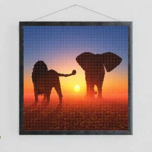 Lowe und Elefant float diamond painting paintingscart DIY paintings - Paint by numbers - Diamond Painting