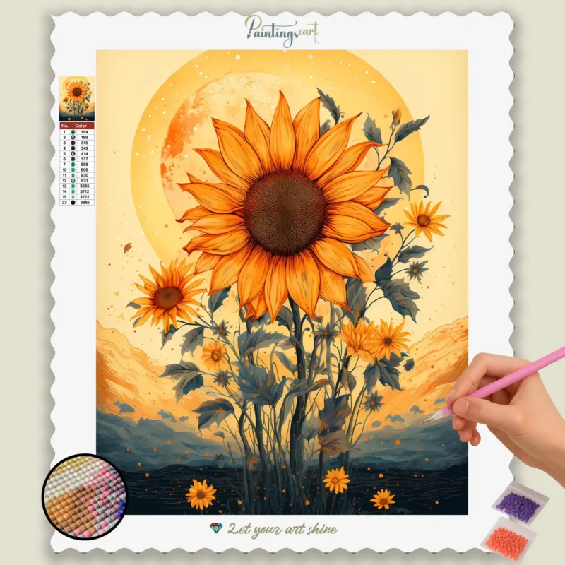 Minimalist_Spring_433042_base-diamond-painting-paintingscart Girasole Minimalista