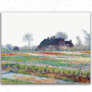 Hus i Farverige Marker - Claude Monet