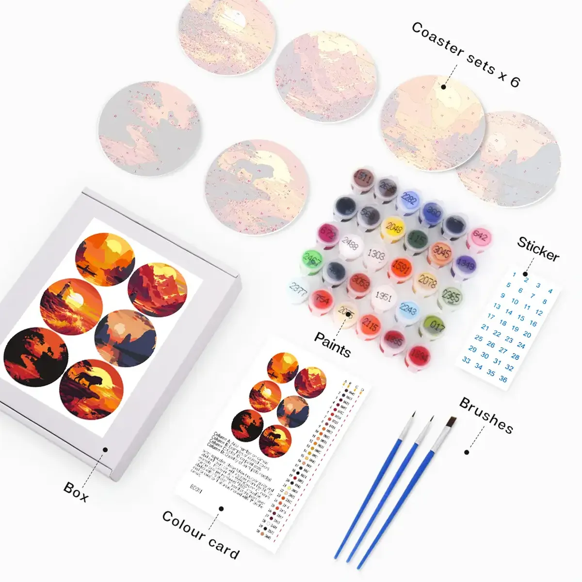 The Mountain Coasters - DIY Paint by Numbers 1 Mountain Coasters 20 1 1 DIY paintings - Paint by numbers - Diamond Painting