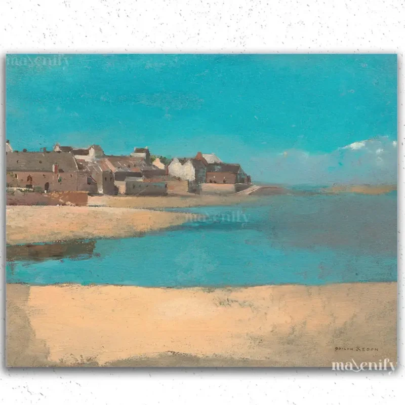 Odilon-Redon6 Stad nära havet Odilon Redon