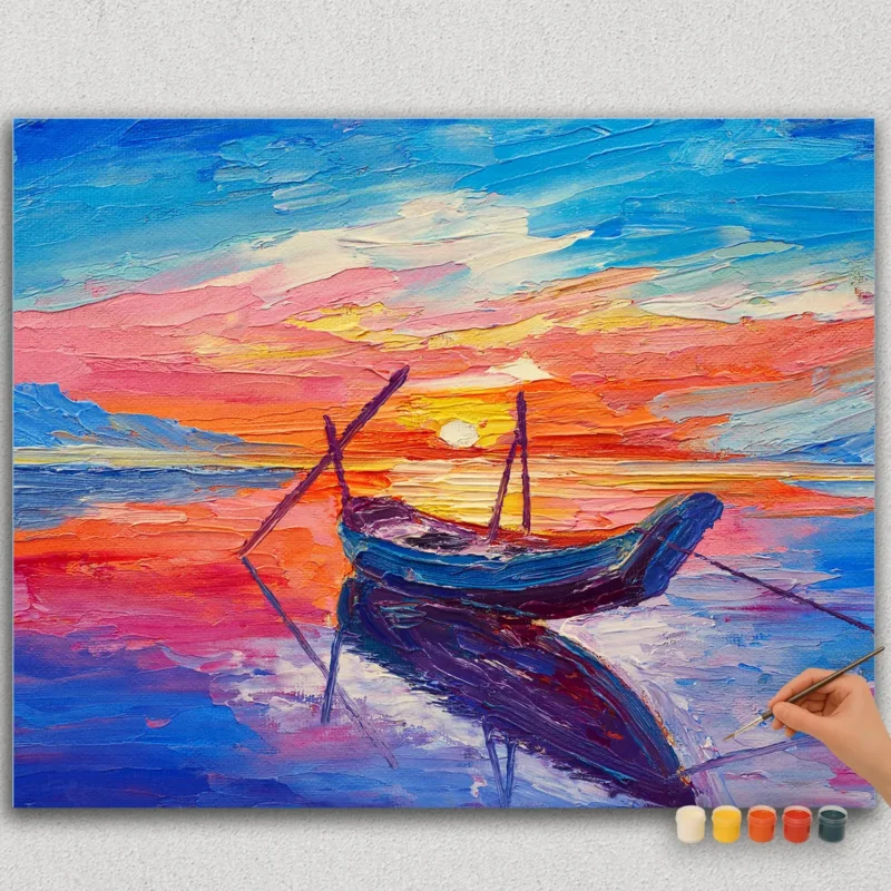 Pintura-por-Números-Pintura-de-Diamantes-HORJPG-9 Barco y Atardecer