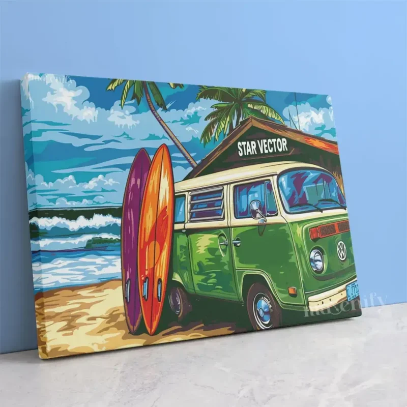 Paint-By-Numbers-Diamant-Schilderen-HORPN-28-1 Vintage Van en Zee