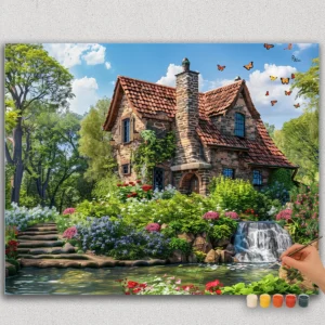 Maison et Fleurs Rouges